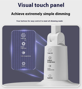 Elfeland Rechargeable LED Desk Lamp with 360 Adjustable Arm 4 Brightness Levels 3 Color Temperatures 45-Min Timer & Eye Protection