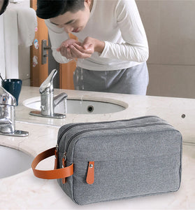 Men's Portable Travel Toiletry Bag Large Capacity Double Layered Storage Cosmetic Organizer for Gym Sports Use