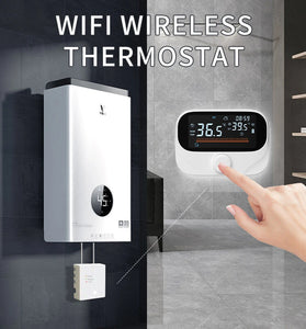 Tuya WiFi Smart Home Wireless Thermostat RF Battery Gas Boiler Water Heating Digital Temperature Controller Work with Alexa Google Home
