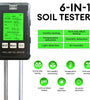 6-in-1 Soil Tester PH Temperature Humidity Sunlight Fertility Nutrient Meter with Digital Display for Gardening and Agriculture