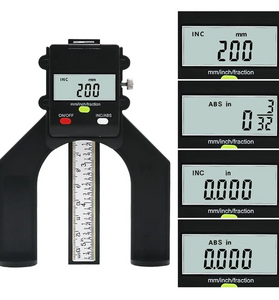 ETOPOO Digital Depth Gauge High-Precision Measurement Tool with LCD Display 0.01MM Resolution 0.2mm Accuracy 80mm Range Aluminum Alloy ABS Housing for Woodworking Monitors Saw Blades