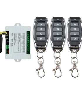 4CH RF Wireless Remote Control Switch Radio Receiver DC 12V 24V 36V 2000M Long Distance Remote Controller Suckers Antenna