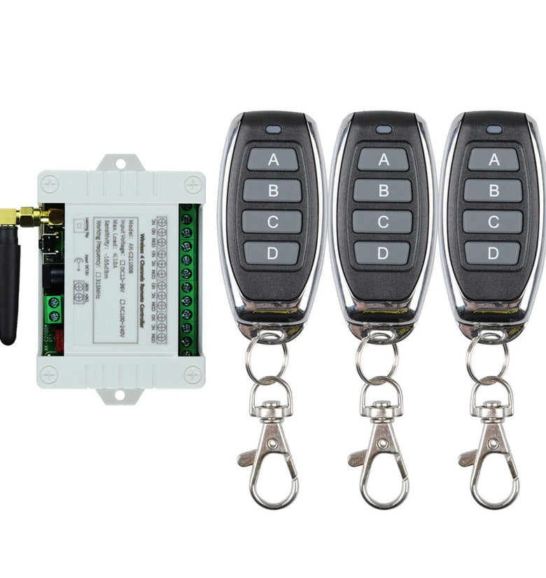 4CH RF Wireless Remote Control Switch Radio Receiver DC 12V 24V 36V 2000M Long Distance Remote Controller Suckers Antenna