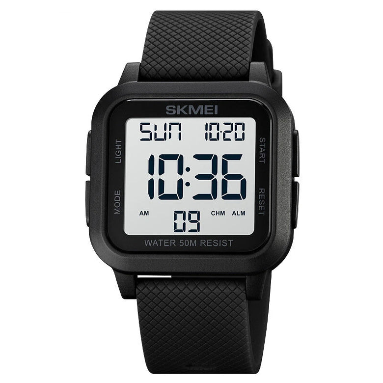 SKMEI Square Large Screen Men Sports Electronic Watch Waterproof Watch Night Light Digital Wrist Watches, Suitable For Boys And Girls, Birthday Gift