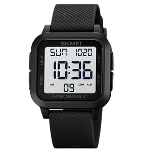 SKMEI Square Large Screen Men Sports Electronic Watch Waterproof Watch Night Light Digital Wrist Watches, Suitable For Boys And Girls, Birthday Gift