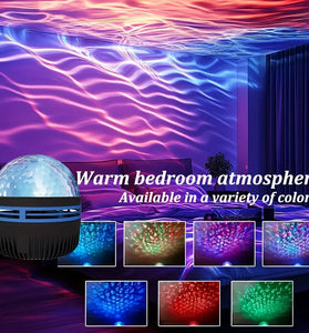 LED Ocean Wave Projector LED Night Light USB Rechargeable Ripple Atmosphere Lamp for Bedroom, Home Theater, Room Decoration, Holiday Gift, Wedding