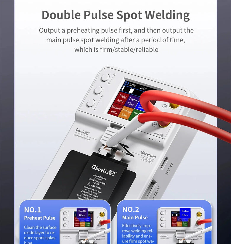 QianLi Macaroon Integrated Spot Welding Machine Max All Parameters Settable Color Screen Support Double Pulse spot Welding