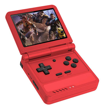 Powkiddy V90S 64G Retro Flip Handheld Game Console 3.5 Inch IPS 8000+ Games 3000mAh Foldable Open-Source Linux System Portable Game Player Console