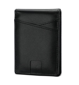 Ekphero Men's Slim Genuine Leather Wallet RFID Blocking Minimalist Credit Card Holder Bifold Folding Wallet, Gifts For Men