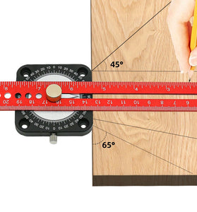 300mm 12 Inch Woodworking Scriber Compass Angle Scoring Ruler Adjustable T-type Ruler 360 Degree Angle Marking Gauge