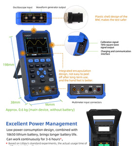 OWON HDS25/HDS25S 25MHz Dual Channel Oscilloscope with Multimeter 250MSa/s Sampling Rate LCD Display Waveform Generator
