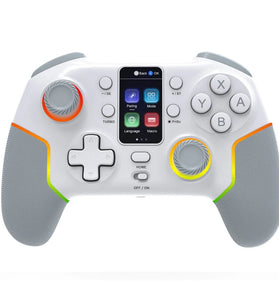 HONCAM STK-7052 RGB Lighting Wireless bluetooth Gamepad with Display Screen Supoorts Vibration Turbo Function with Motion Control Macro Programming for PC/Android/IOS/Switch