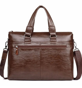 14-inch Men's Hand Bag Large Capacity Business Casual Briefcase Simple Fashionable Sold Laptop Messenger Bag for Work Travel