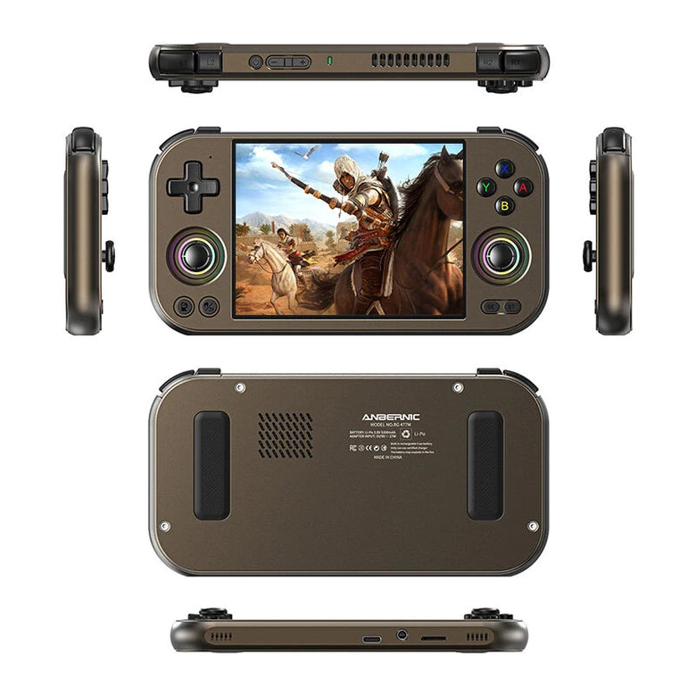 ANBERNIC RG477M 256G Retro Handheld Game Console 4.7-inch LTPS Android 14 bluetooth 5.3 & WIFI 6 Built-in 8000+ Games Dimensity 8300 Processor Video Player Console AI Assistant Six-Axis Function