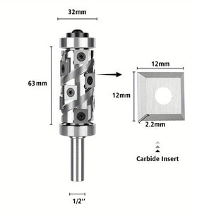 Top&Bottom Bearing Flush Trim Router Bit 1/2 Shank with 12PCS Carbide Inserts Woodworking Templates Patterns Bits Industrial Grade Trimmer Cutting Tools