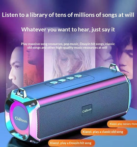 Claison bluetooth Speaker RGB Wireless Speaker Subwoofer Dual Drivers Dual Bass Diaphragm TWS Pairing Hands-free Call Support AUX TF Card U Disk Playback Loud Outdoors Portable Speakers