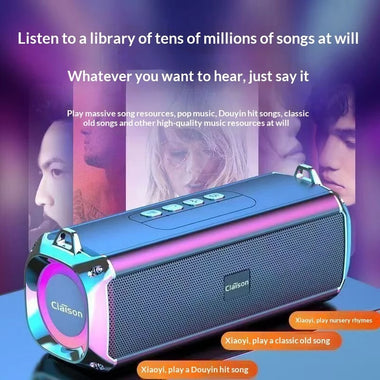 Claison bluetooth Speaker RGB Wireless Speaker Subwoofer Dual Drivers Dual Bass Diaphragm TWS Pairing Hands-free Call Support AUX TF Card U Disk Playback Loud Outdoors Portable Speakers