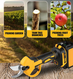 30mm Brushless Rechargeable Wireless Pruning Scissors Efficient Cutting Diameter Portable Electric Tool for Gardening Fruit Trees Potted Plants Safety Switch Quick-Release Blade