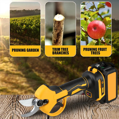 30mm Brushless Rechargeable Wireless Pruning Scissors Efficient Cutting Diameter Portable Electric Tool for Gardening Fruit Trees Potted Plants Safety Switch Quick-Release Blade