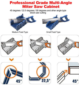 Wood Cutting Clamping Miter Box 22.5/45/90 Degree Saw Guide Angle Tool Multi-angle Jig Kit DIY Tools ABS Saw Cabinet