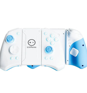 LinYuvo KS33 RGB bluetooth Game Controller for Switch/OED Joy-con with Mechanical Button Macro Function Dual Motor Joypad