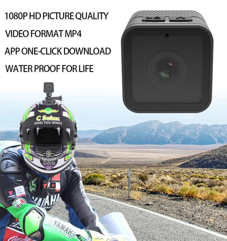 WiFi Waterproof 1080P HD Sports Small Camera Portable Motorcycle Bicycle Driving Recorder High-Definition Action Camera for Outdoor Activities