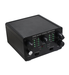 Full Band Antenna Signal Amplifier 30kHz-650MHz 4 Channel Low Noise Adjustable Gain 30dB SMA Connectors High Pass Filters