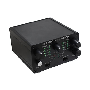Full Band Antenna Signal Amplifier 30kHz-650MHz 4 Channel Low Noise Adjustable Gain 30dB SMA Connectors High Pass Filters