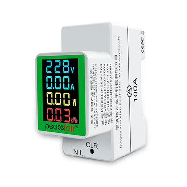 Peacefair PZEM-008 Din Rail Electricity Digital Power Energy Meter Watt Kwh Wattmeter Monitor Ammeter Voltmeter AC 50-300V 100A