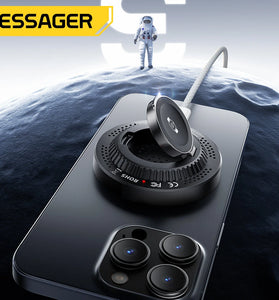 ESSAGER ES-WC20 2-in-1 Magnetic Wireless Charger 15W Fast Wireless Charging Pad for Smart Phones for iPhone 16 16 Pro 15 14 13 Pro Max for Xiaomi 15 Ultra for Huawei Pura X for Samsung Galaxy S25 Ultra for Apple Watch