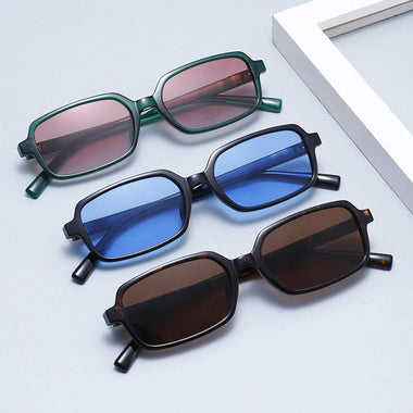 Fashion Small Rectangle Polarized Sunglasses for Women Men UV400 Protection Sun Eyeglasses for Outdoor Travel