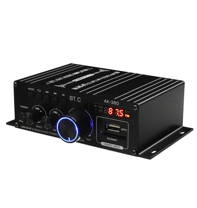 12V 40W+40W Ak380 bluetooth Car Home 12V/220V Power Amplifier HiFi Audio Stereo Amp