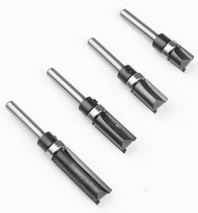LAVIE 4pcs 6mm 1/4 Inch Shank Straight Router Bit with Bottom Bearing 12.7mm Cutting Diameter Trimming Cutter Line Cutter Trimming Machine Milling Cutter Woodworking Tool