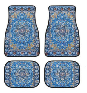 4 Pcs Car Floor Carpets Persian Style Set Front and Rear Carpets Pattern Printed Car Interior Foot Mats for Most Cars Trucks SUVs