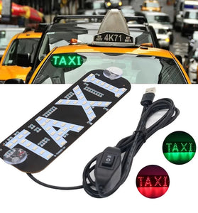 LED Sign for Car, LED Taxi Light Sign 7.49''x2.48''LED Panel USB 12V LED Sign for Car Red Green Dual Colors