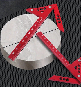 Aluminum Center Finder Woodworking Square 45/90 Degree Metric/Imperial Right Angle Line Gauge Durable Scribe Carpenter Ruler