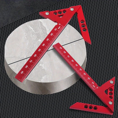 Aluminum Center Finder Woodworking Square 45/90 Degree Metric/Imperial Right Angle Line Gauge Durable Scribe Carpenter Ruler