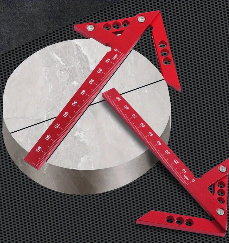 Aluminum Center Finder Woodworking Square 45/90 Degree Metric/Imperial Right Angle Line Gauge Durable Scribe Carpenter Ruler