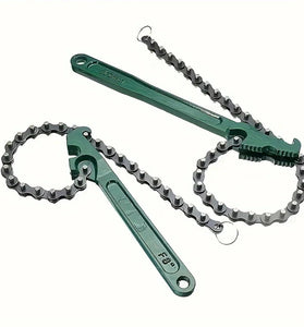 Steel Adjustable Chain Wrench Heavy Duty Oil Filter Removal Tool Ergonomic Handle Pipe Fittings Universal Spanner 9-Inch 12-Inch Heavy Duty Steel Construction