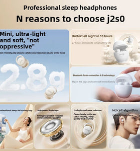 Sanag J20s Sleep Headphone TWS bluetooth 5.4 Earphone 66+ Sleep-Aid White Noise Sound 24dB Physical Noise Cancelling Side Sleep Without Ear Pressure 27H Playback Professional Sleep Earbuds
