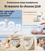 Sanag J20s Sleep Headphone TWS bluetooth 5.4 Earphone 66+ Sleep-Aid White Noise Sound 24dB Physical Noise Cancelling Side Sleep Without Ear Pressure 27H Playback Professional Sleep Earbuds