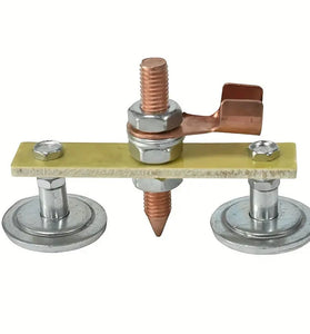 1PCS Copper Magnetic Welding Support with 35mm Disc Single or Double Head Options for Electric Welding Ground Clamp Spotter Connector