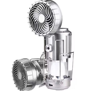 Tevorex Solar Portable Camping Lanterns Electric Fan Light Built-in Battery Solar Power Hanging Tent Rechargeable Outdoor Emergency Lamp with Fan