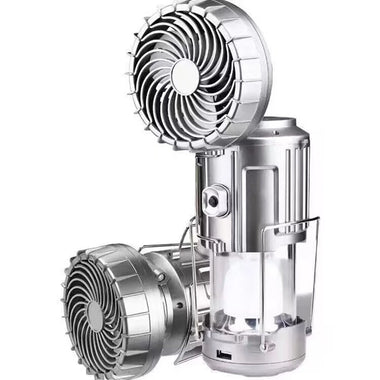 Tevorex Solar Portable Camping Lanterns Electric Fan Light Built-in Battery Solar Power Hanging Tent Rechargeable Outdoor Emergency Lamp with Fan