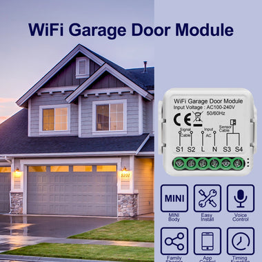 Tuya Smart WiFi Garage Door Sensors Opener Controller 100V-240V Voice Remote Control Switch support Alexa Google Home Smart Life