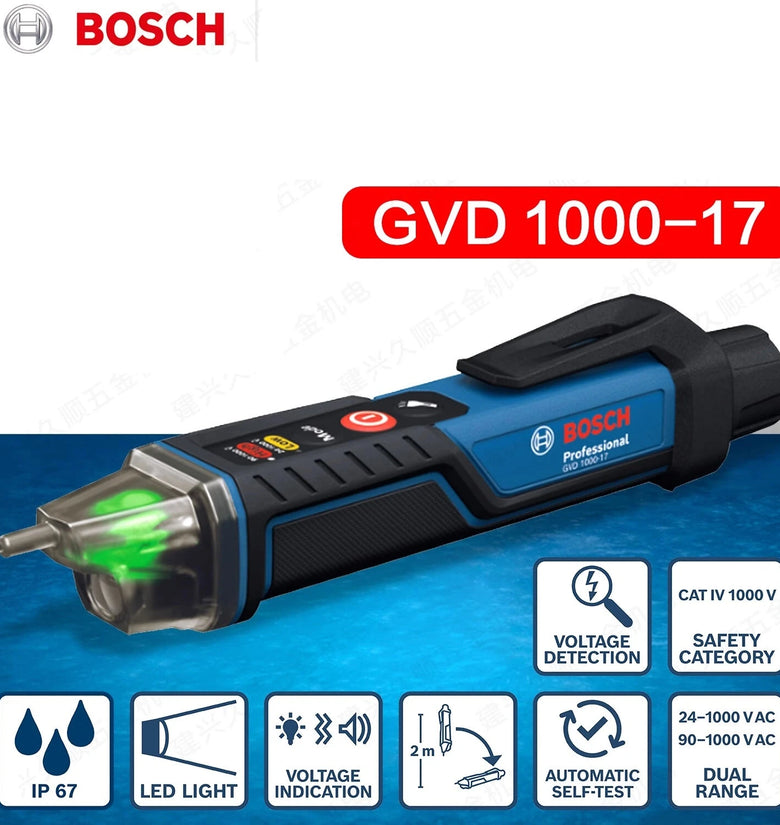 GVD 1000-17 Non-contact Voltage Detector Tester Pen CAT IV 1000V Dual Voltage Range IP67 Waterproof