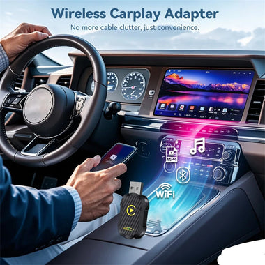 LAESD Q1N 2 in 1 Wireless CarPlay Android Auto Box Wired to Wireless Plug Play Converter Smart Box USB Dongle
