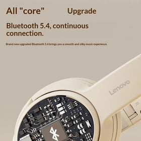 LENOVO EB320 Gaming Headset Wireless bluetooth 5.4 Headphone 40mm Large Speaker Deep Bass Support AUX Playback Soft Earmuffs Foldable Design Sports Headphones