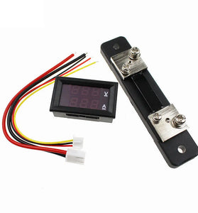 3pcs 0.56 Inch Blue Red Dual LED Display Mini Digital Voltmeter Ammeter DC 100V 100A Panel Amp Volt Voltage Current Meter Tester