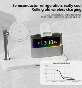 C09 15W 5-in-1 Magnetic Wireless Charger with RGB Light Rigital Display Fast Wireless Charging Stand for Smart Phones for iPhone 17 17 Pro 16 15 Pro Max for Samsung Galaxy Pura 80 Ultra for Smart Watch for Airpods